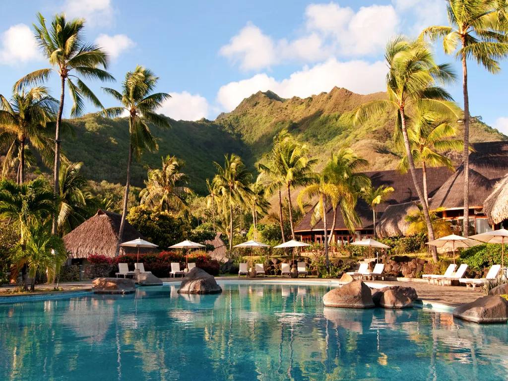 Tropical resort with pool